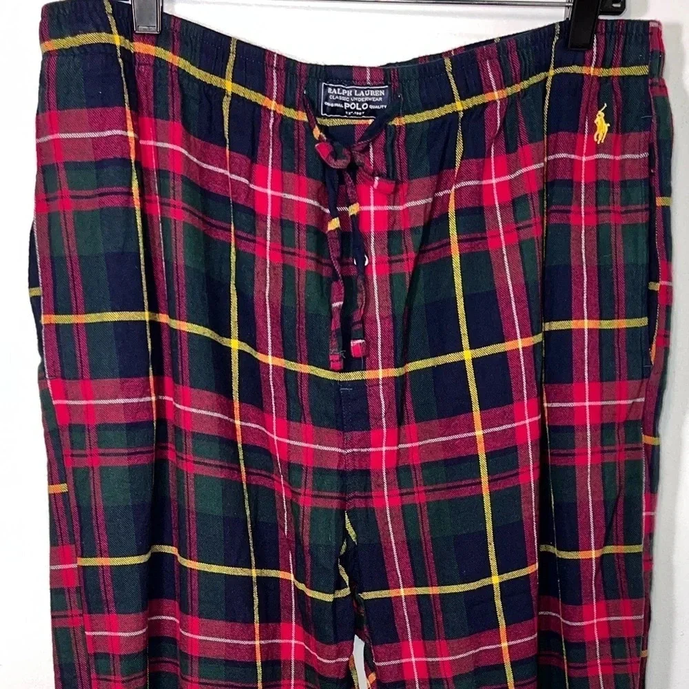 Polo Ralph Lauren,XL,‎ plaid print elastic waist,drawstring, button fly pocketed